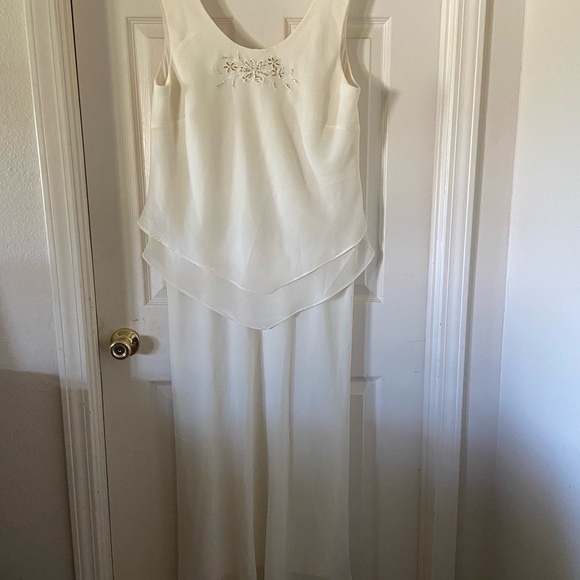 Coldwater Creek Dresses & Skirts - Coldwater Creek Cream Embellished Chiffon Formal Dress